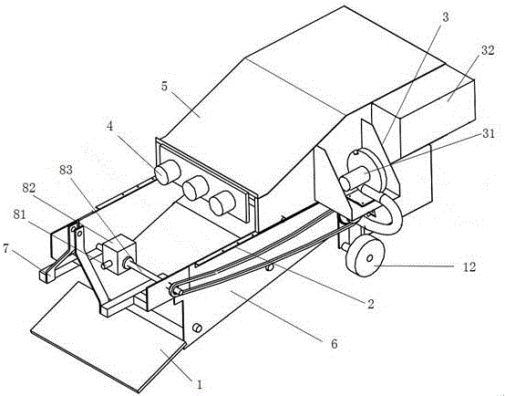 Plastic film residue pickup machine