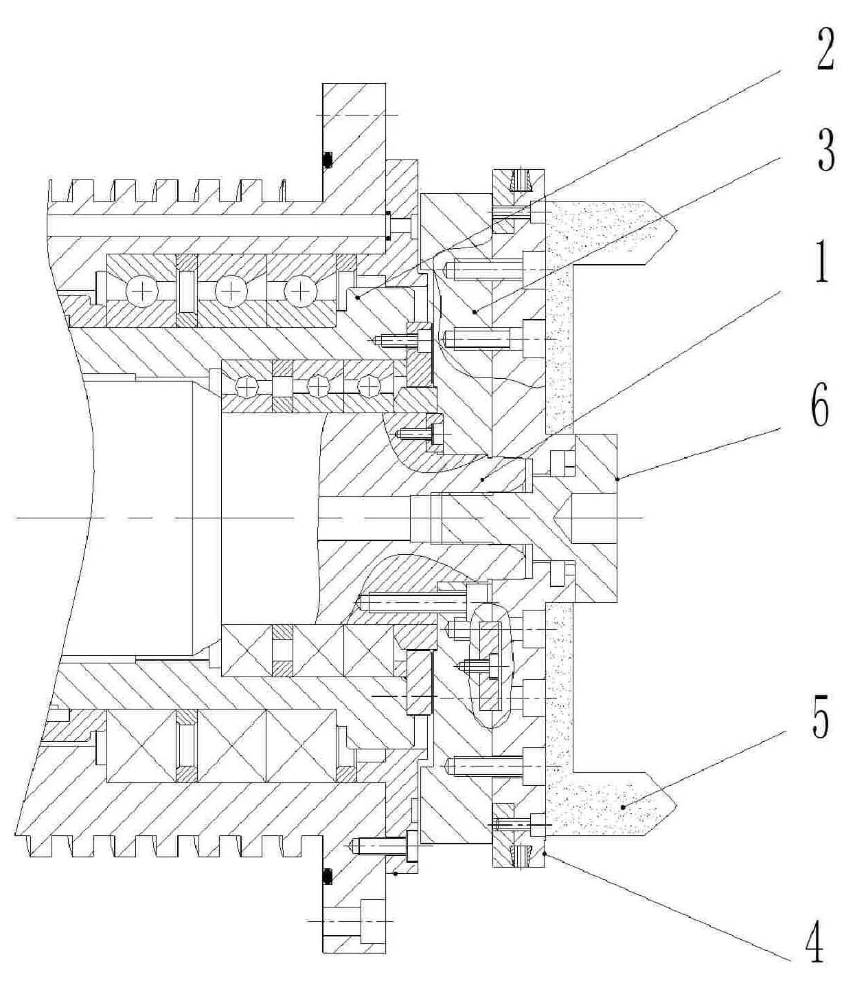 High-rigidity and high-precision spindle structure of spiral bevel gear grinding machine