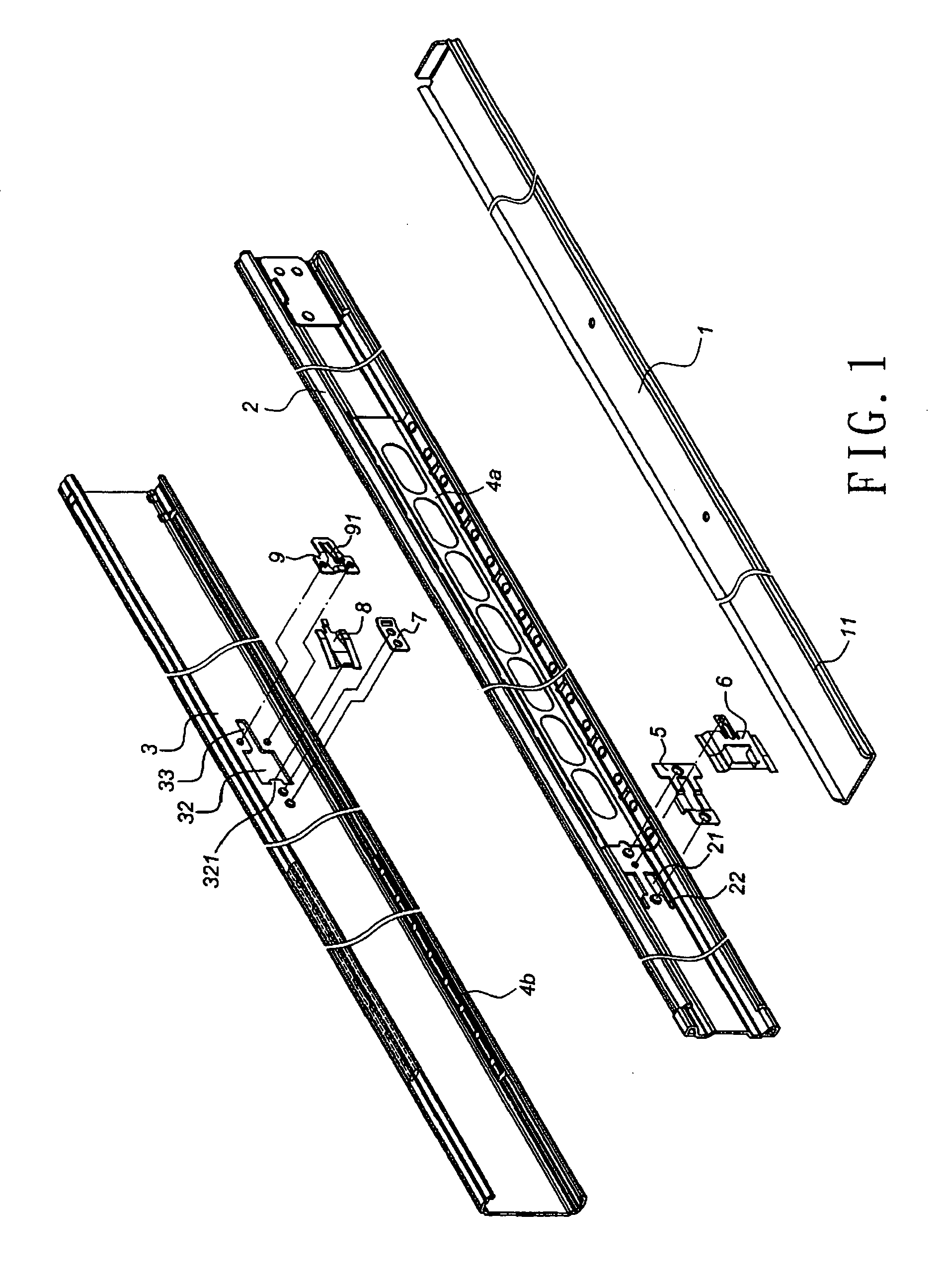 Retaining mechanism for a multi-section slide track assembly