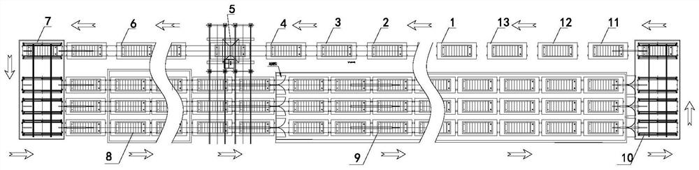 Prefabricated stair flow type production line