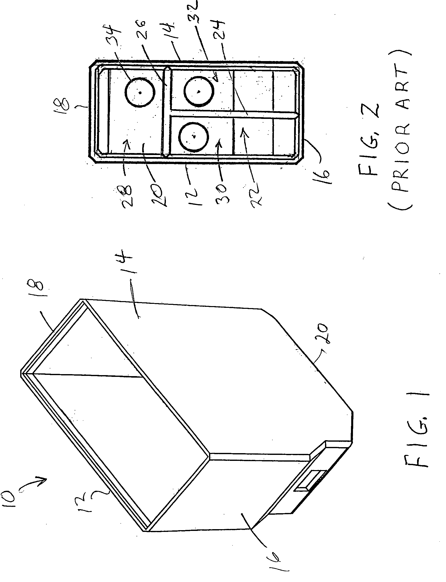 Partition structures for the interior of an ink container