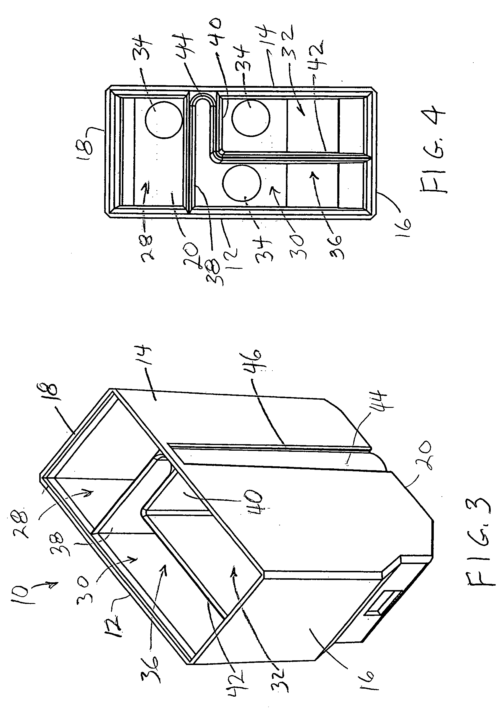 Partition structures for the interior of an ink container