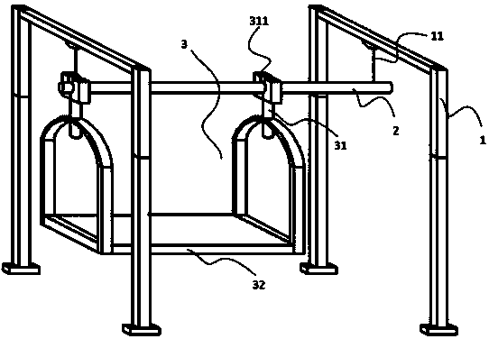 Automatic steering greenhouse suspension type rail transport vehicle system and working method thereof