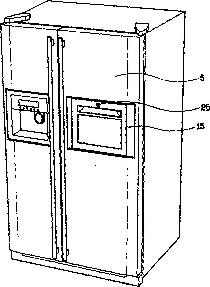 Lock structure of refrigerator display