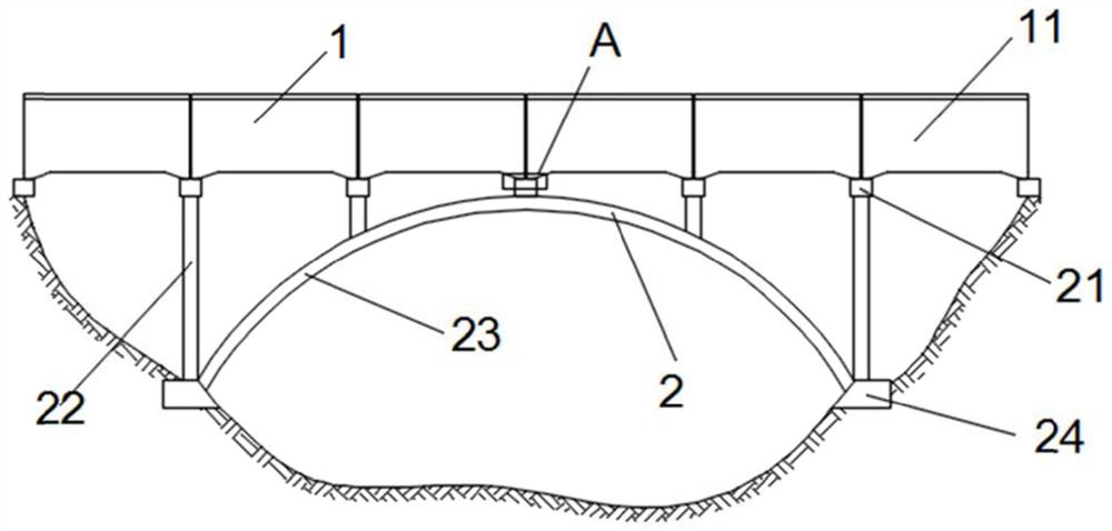 UHPC precast arched girder combined type aqueduct