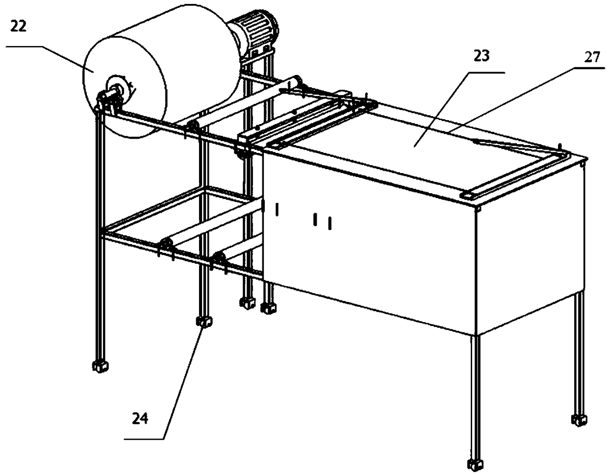 A mobile hand-pressed packaging machine