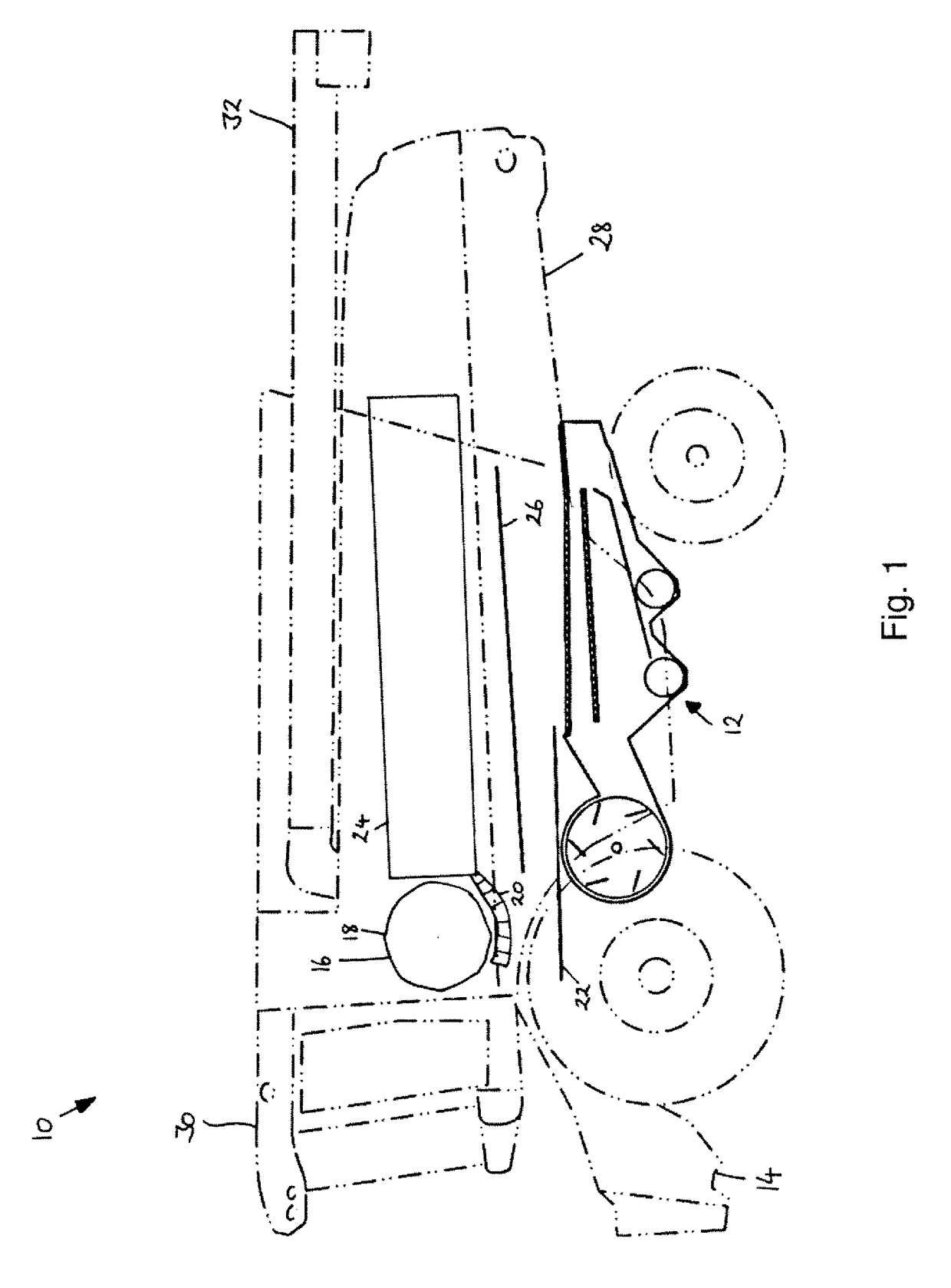 Grain cleaning unit with cleaning airstream vented above grain pan for a combine harvester