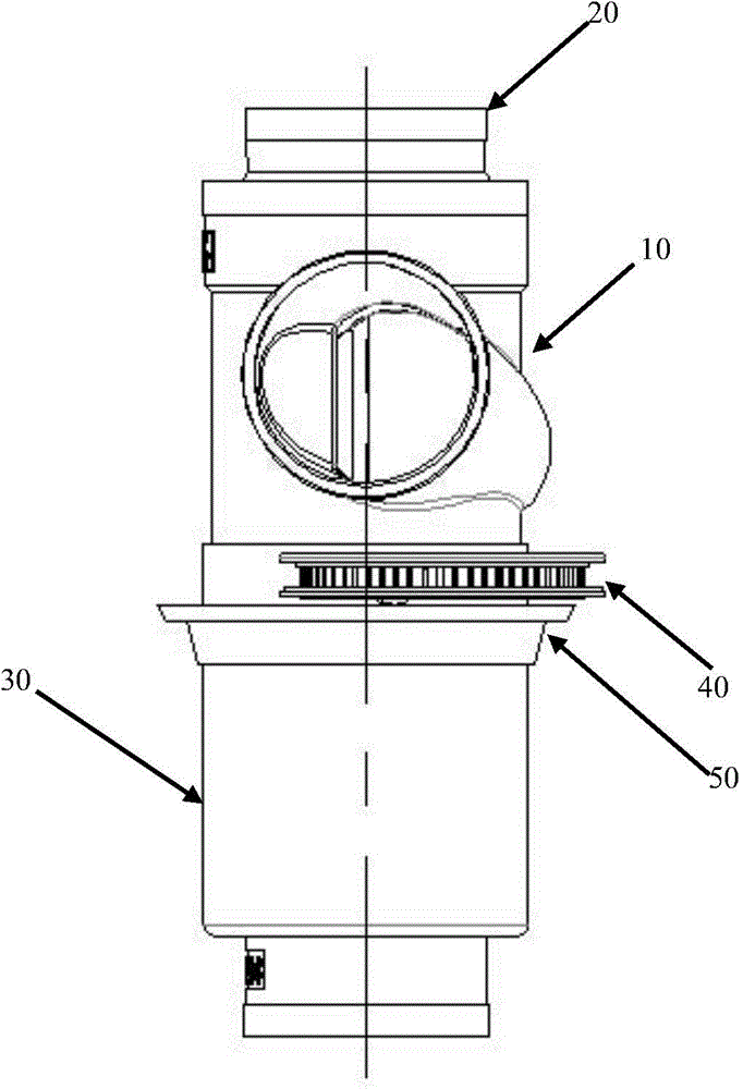 Same-floor rotational flow tee joint