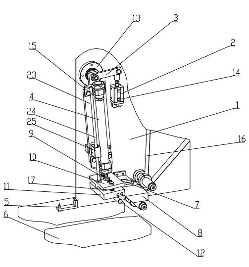 Label picking and sticking device