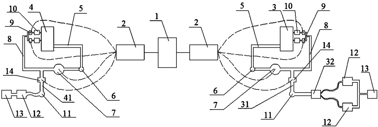 Device for reducing nitric oxide in coke oven flue gas through exhaust gas circulation