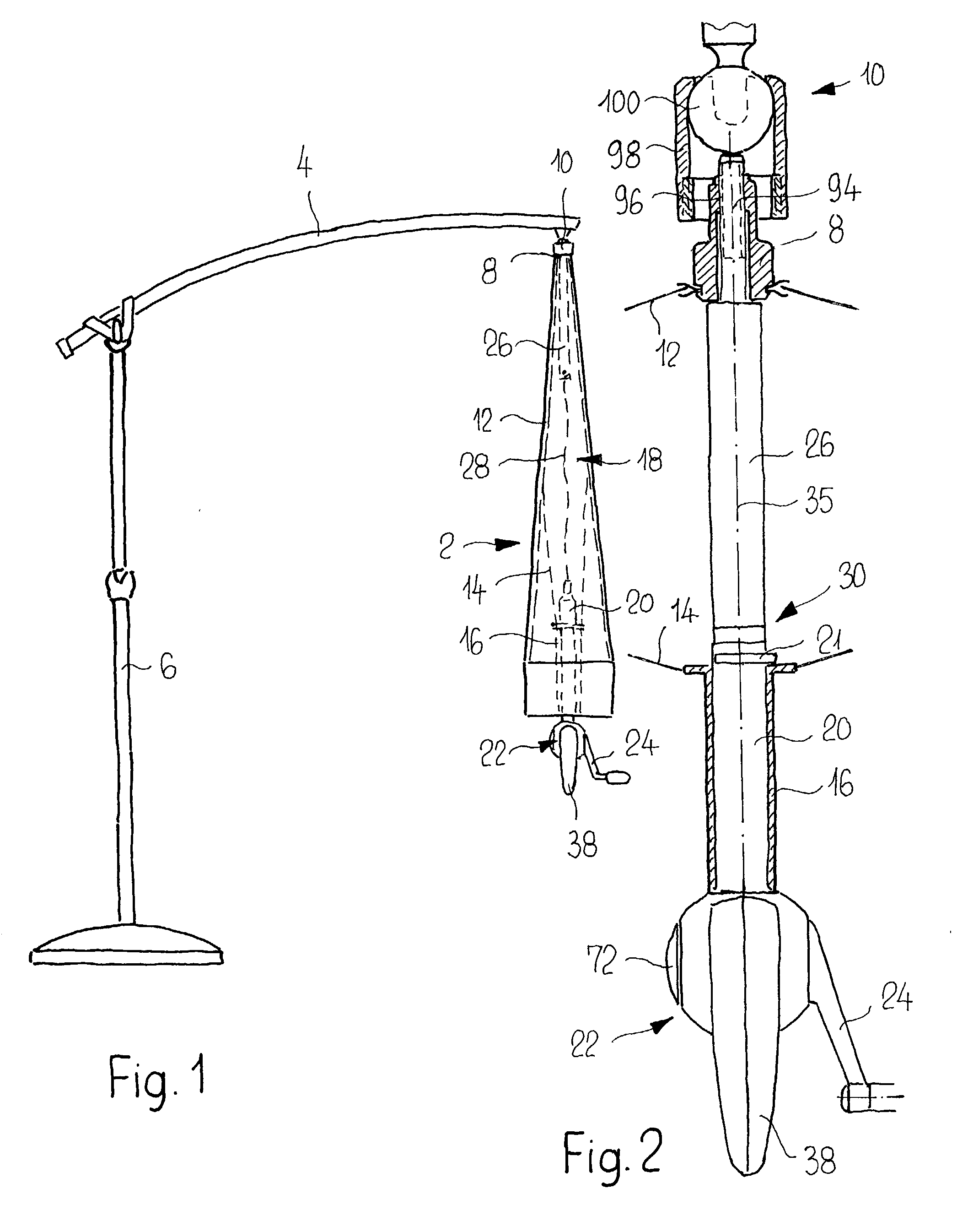 Umbrella shaft, and umbrella having such an umbrella shaft