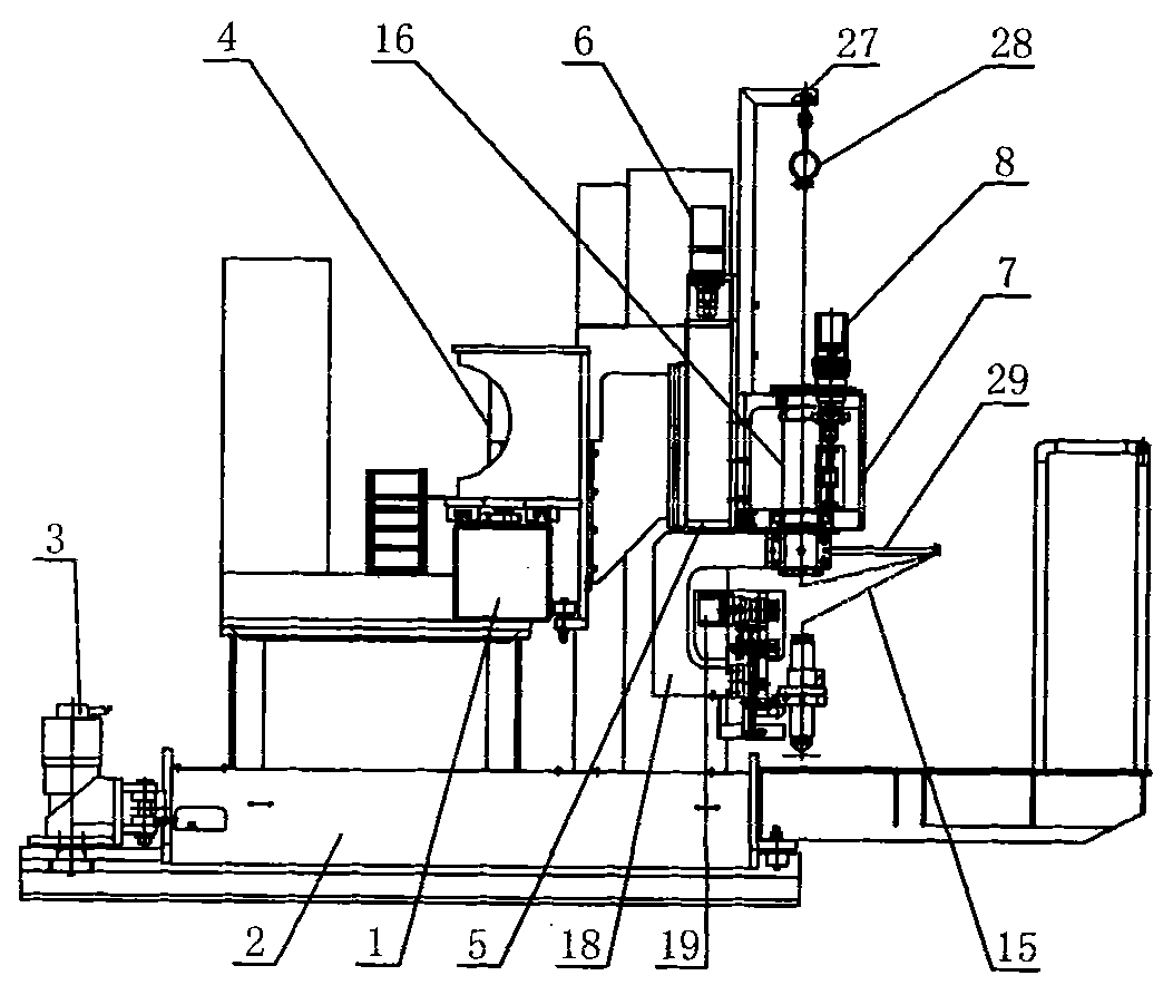 Numerical control plasma six-shaft five-linkage groove cutting machine