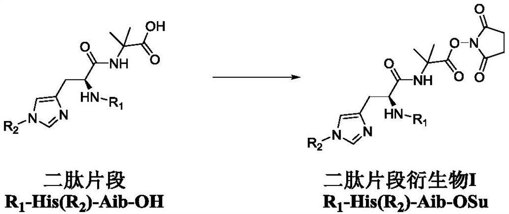 Dipeptide fragment derivative for synthesizing semaglutide and preparation method of dipeptide fragment derivative