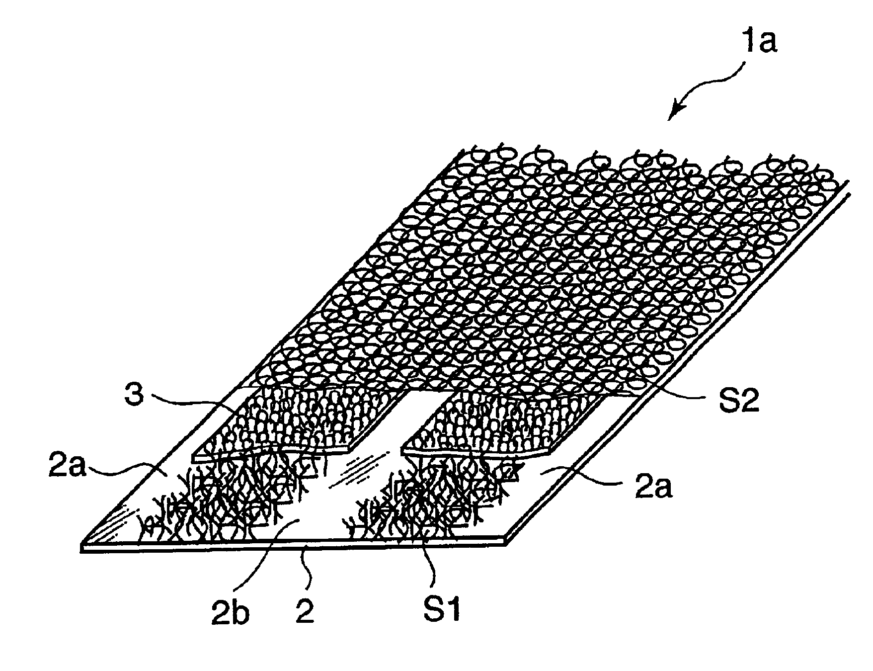 Ultra-thin absorbing sheet body, disposable absorbent article provided with ultra-thin absorbing sheet body and production device for ultra-thin absorbing sheet body