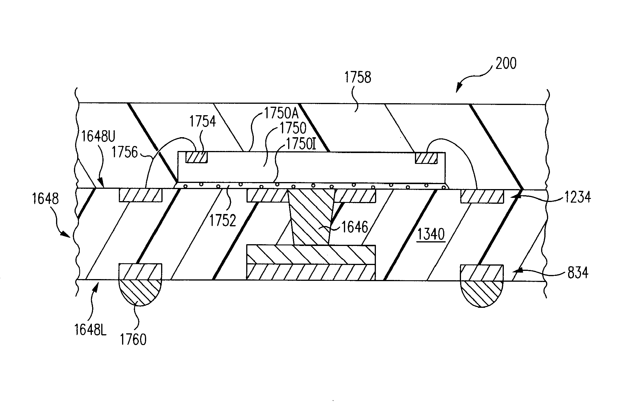 Extended landing pad substrate package structure and method