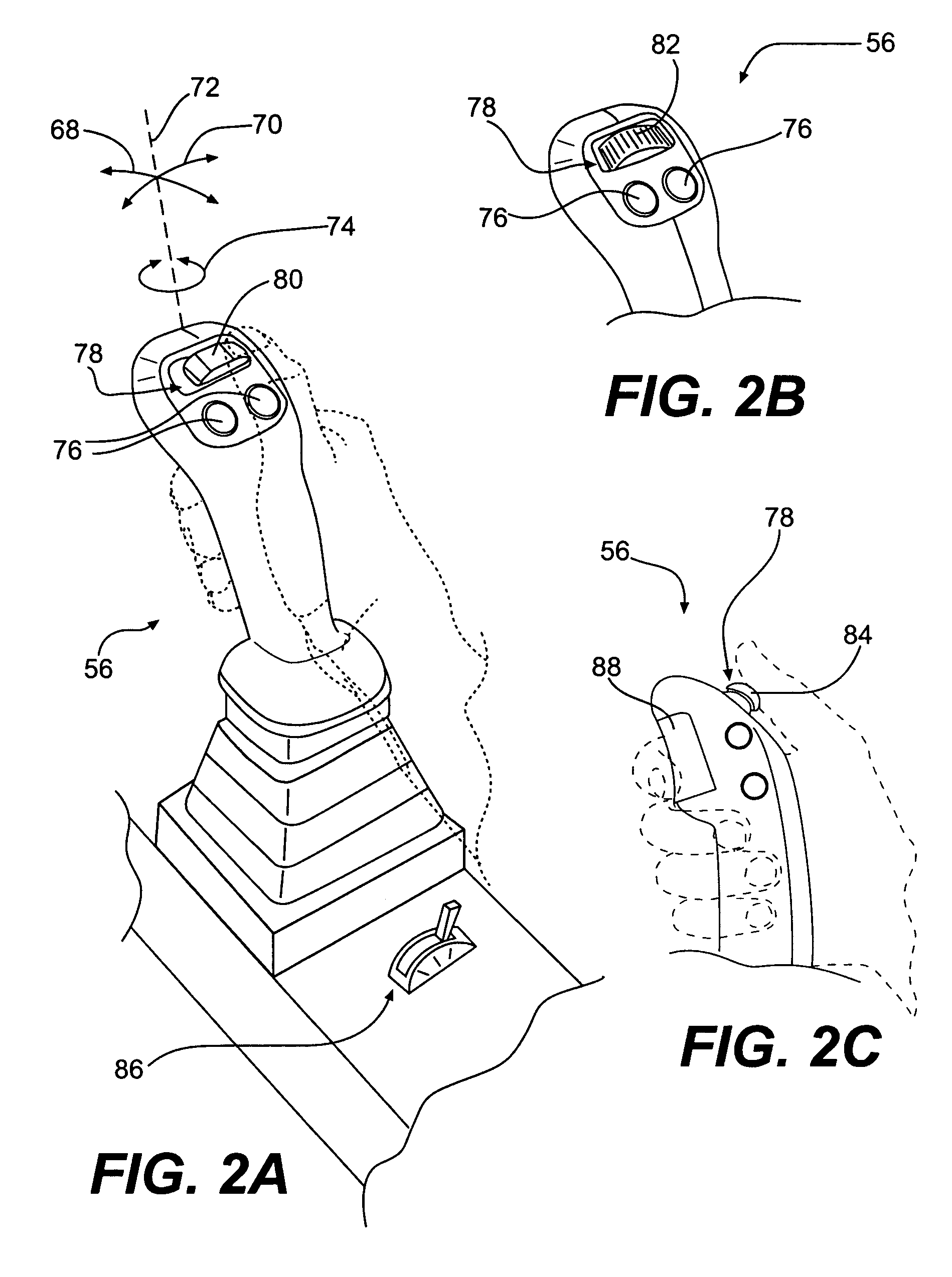 Steering system with joystick mounted controls