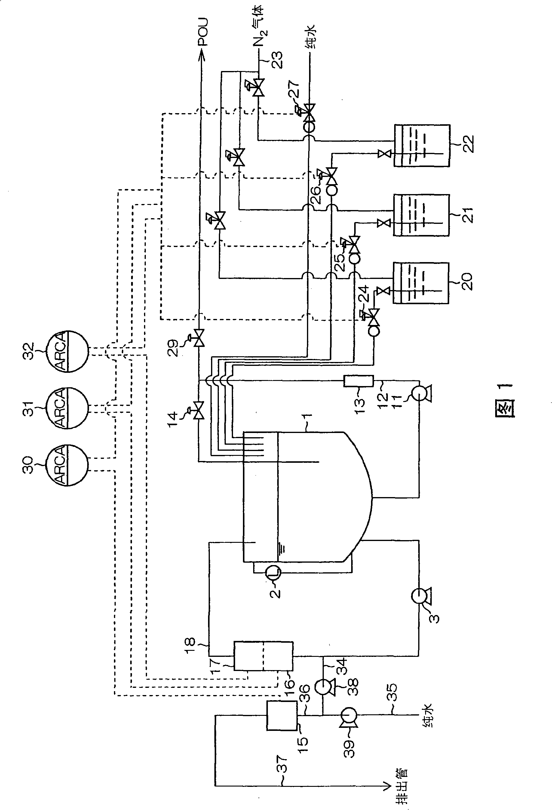 Device for blending etching solution and device for determining concentration of etching solution