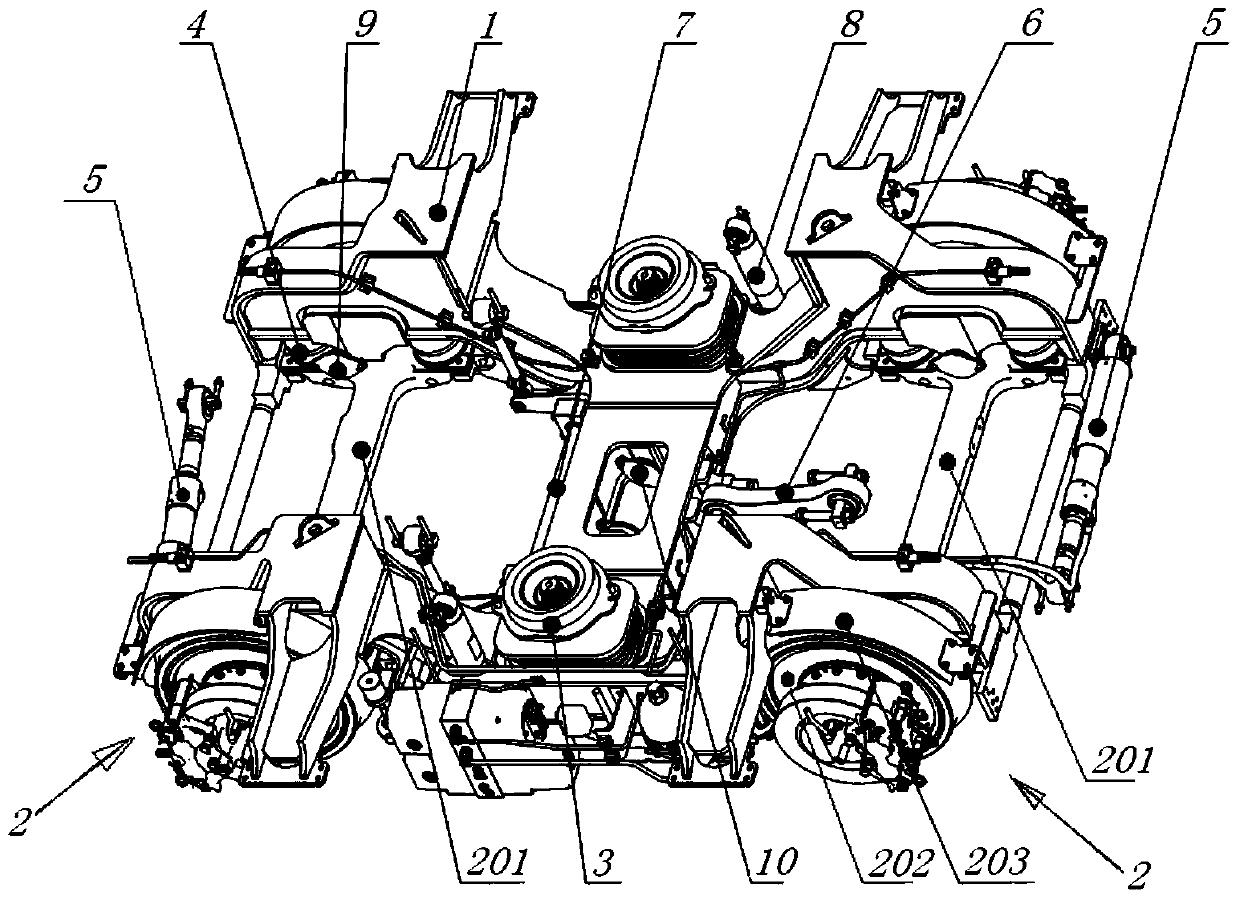 100% low floor tramcar non-power bogie and tramcar