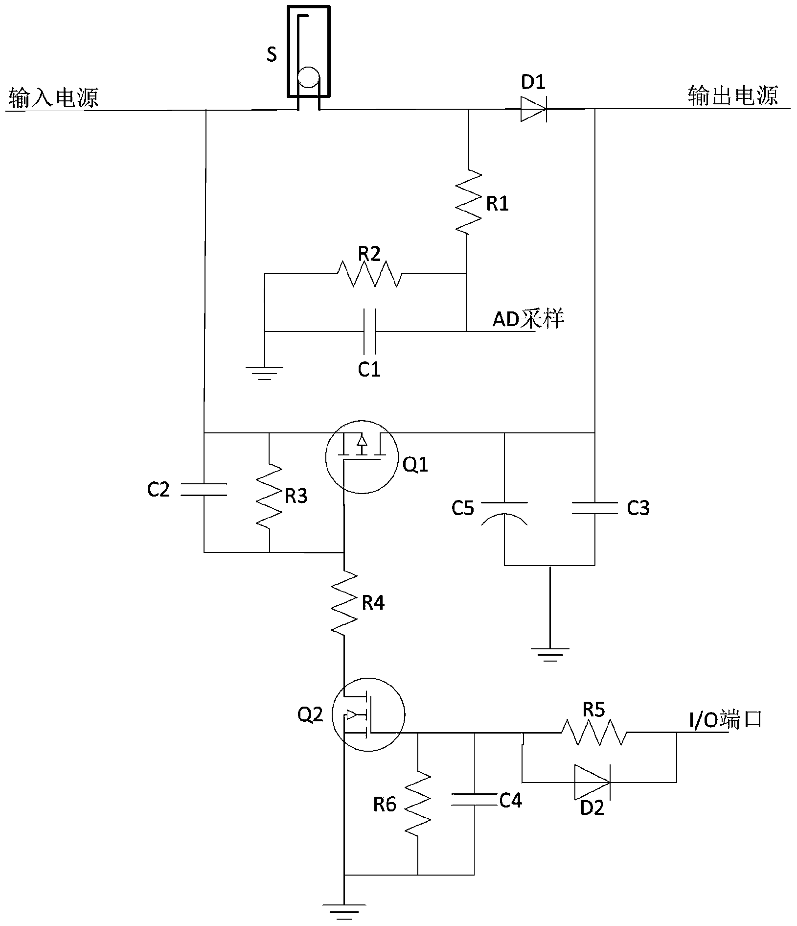 Power supply stable on-off control circuit and method used in sea surface floating device