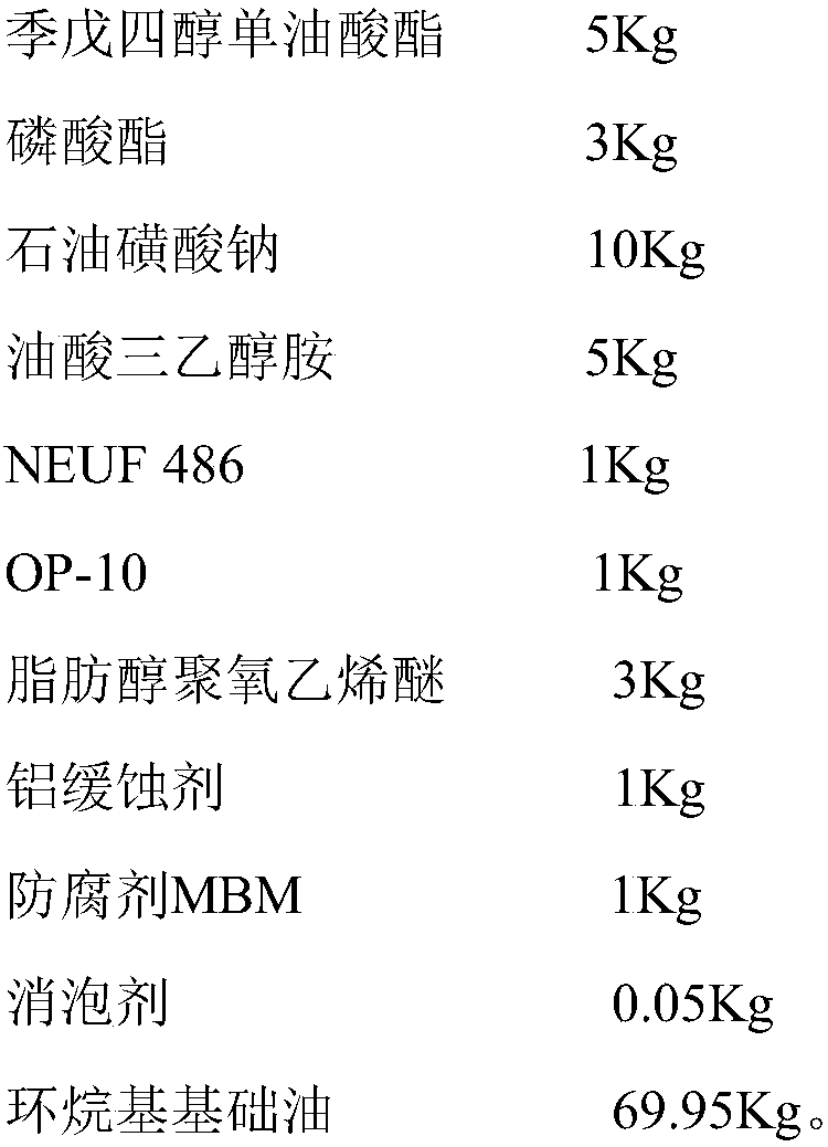 Aluminum alloy plate water-soluble stamping oil