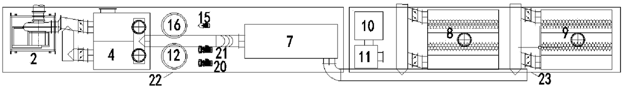 Device and method used for skid mounted module type processing of VOCs exhaust gas