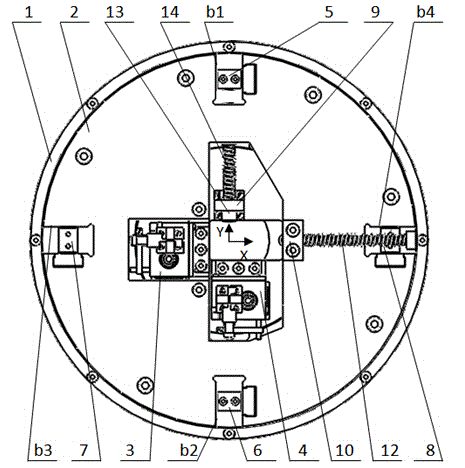 Two-dimensional driving device of aero-engine assembly measurement system based on plane orthogonal decoupling