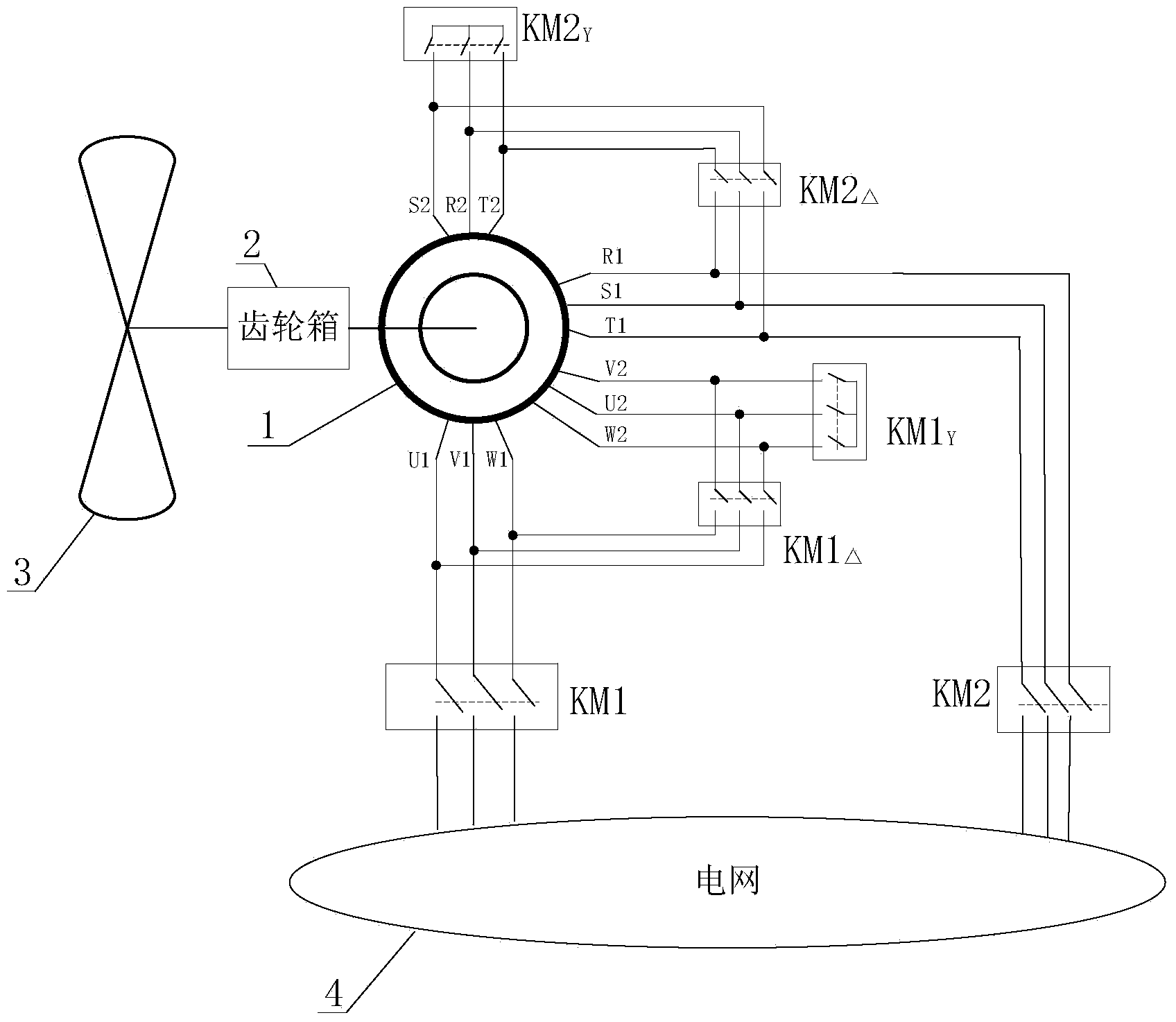 Multistable cascading induction generator set