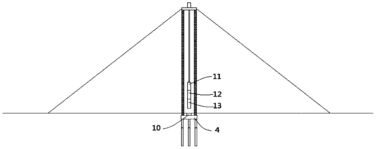 Upright steel arch cable-stayed bridge and manufacturing method thereof