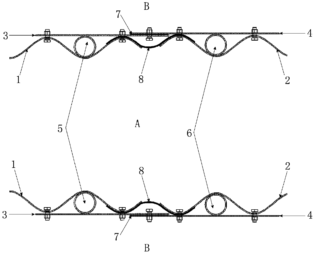 Reinforced telescopic device for corrugated pipe joints