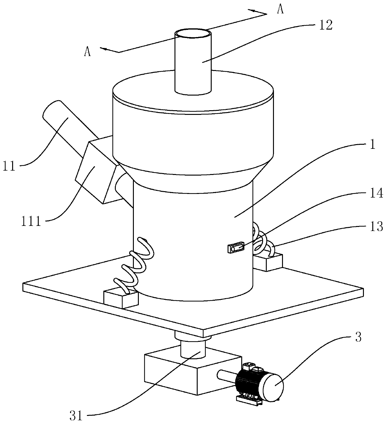 Powder grinding machine for preparing calcium carbonate powder