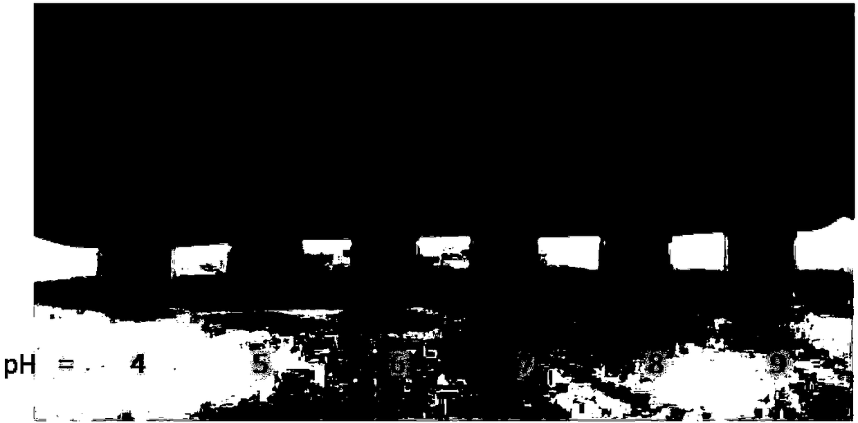 Food deterioration fast detecting material with pH discoloration responsiveness and preparation and use thereof