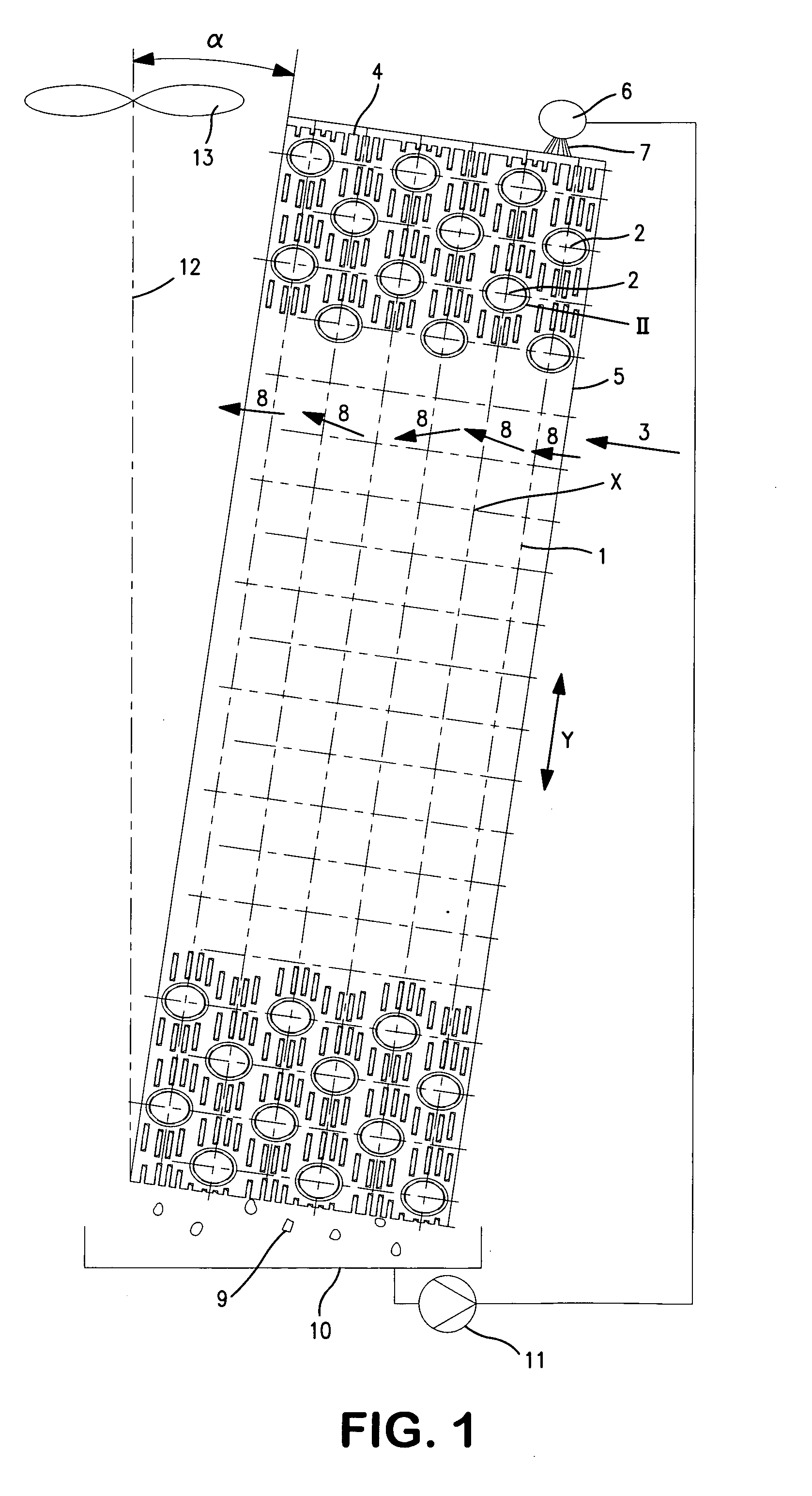 Hybrid dry cooler heat exchange with water-droplet slit and water-droplet splitting louver for heat exchangers with primarily latent heat transfer