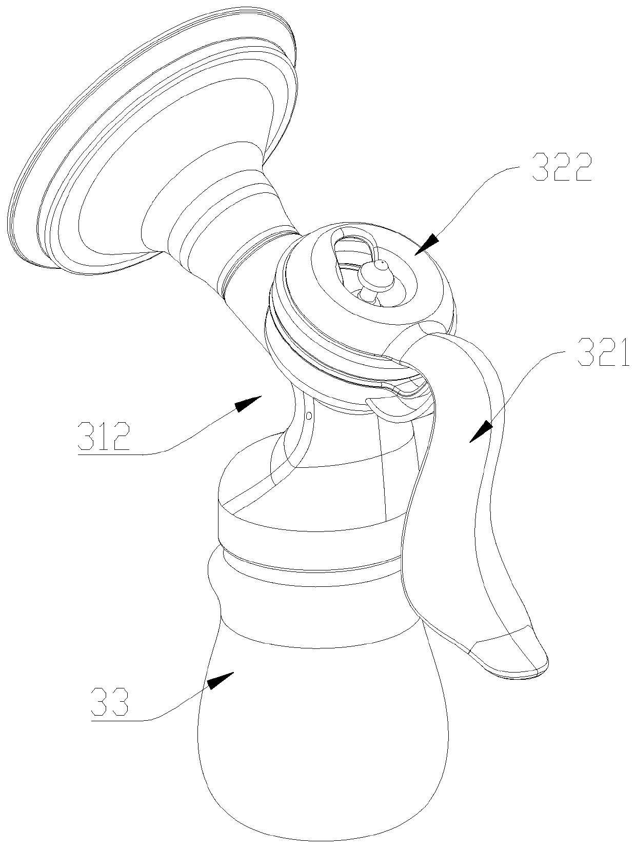 Electric and manual switch type breast pump