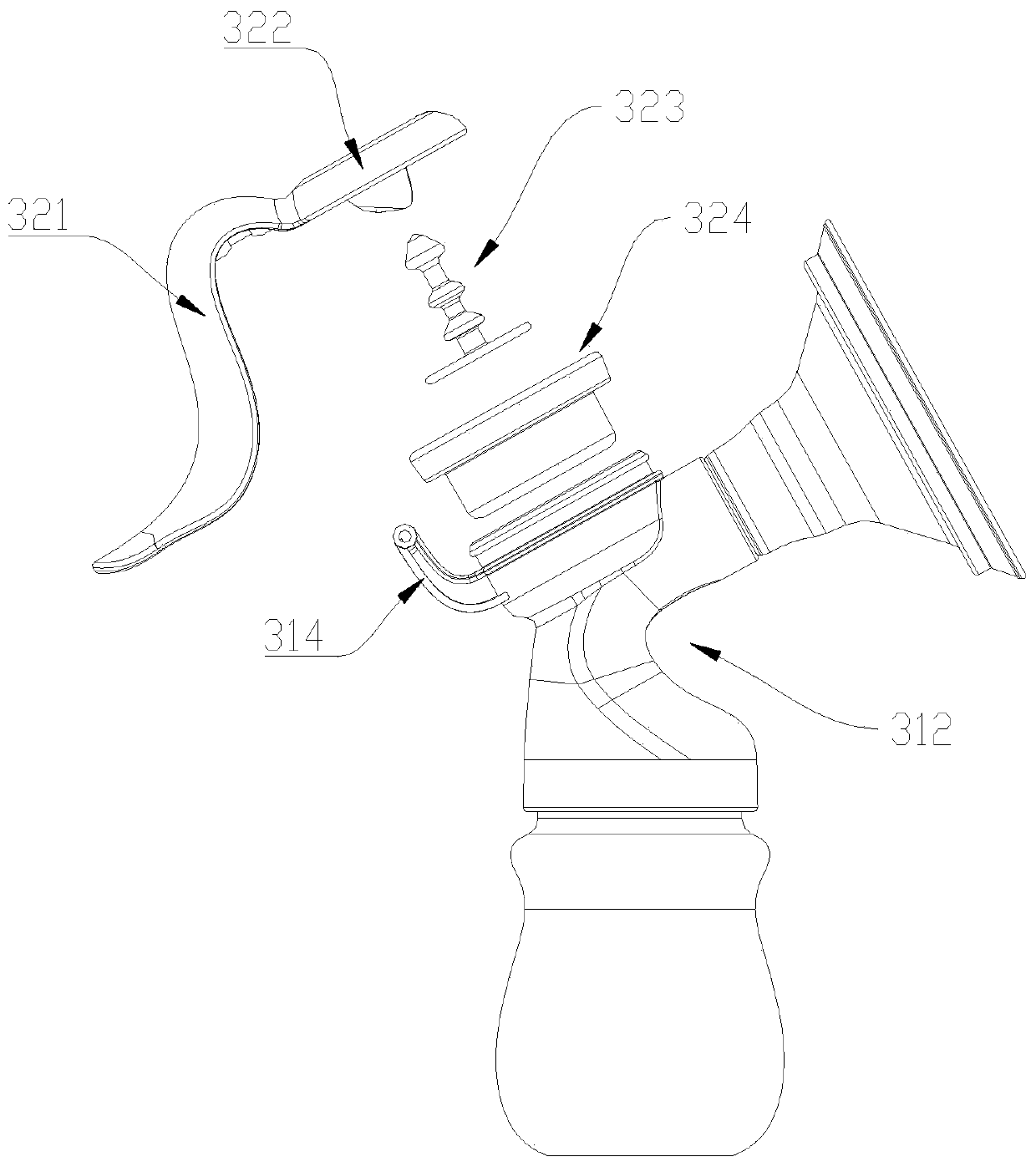 Electric and manual switch type breast pump