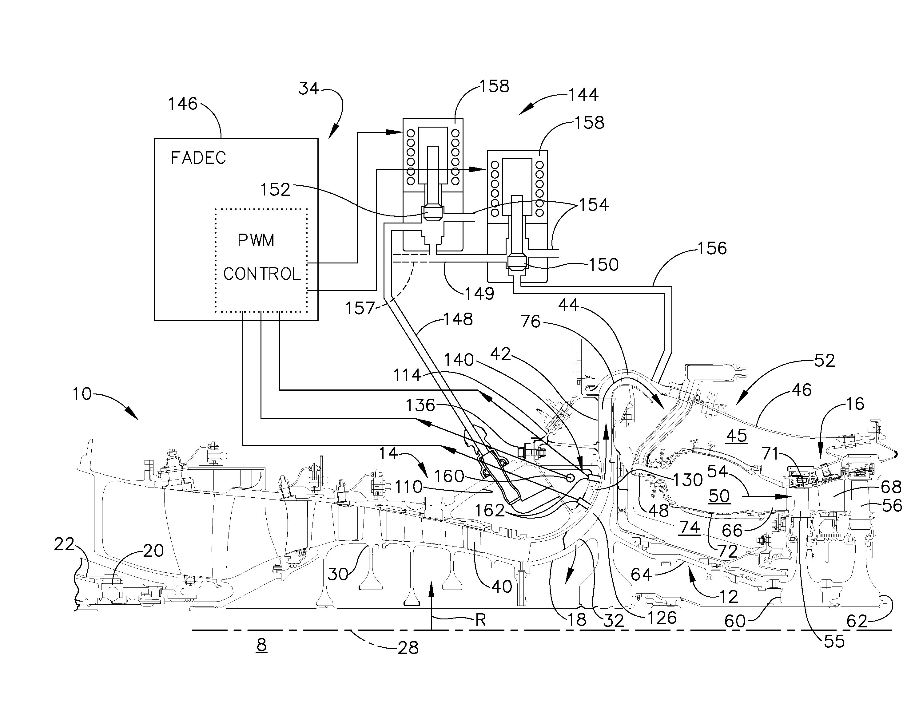 Active clearance control for a centrifugal compressor