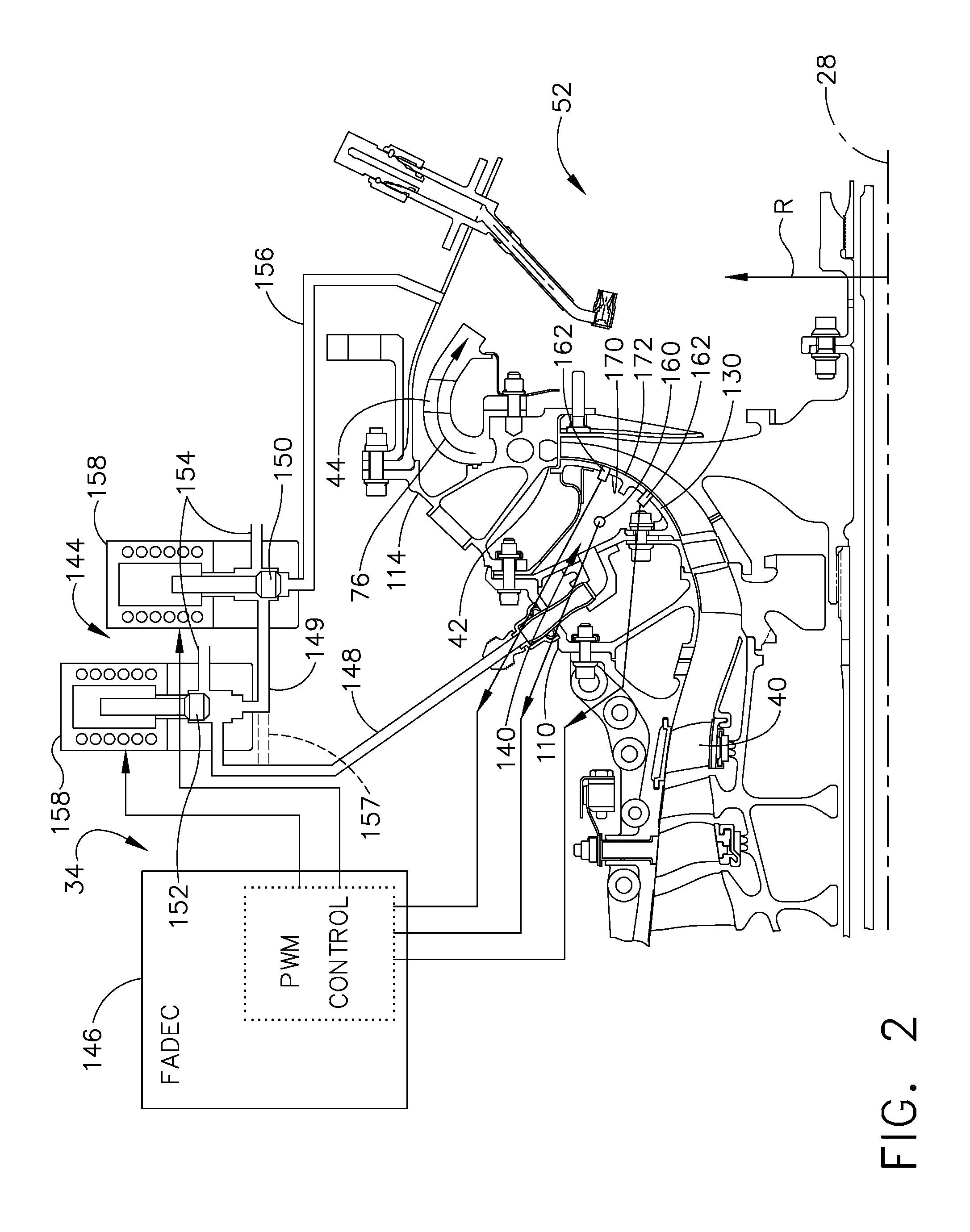 Active clearance control for a centrifugal compressor