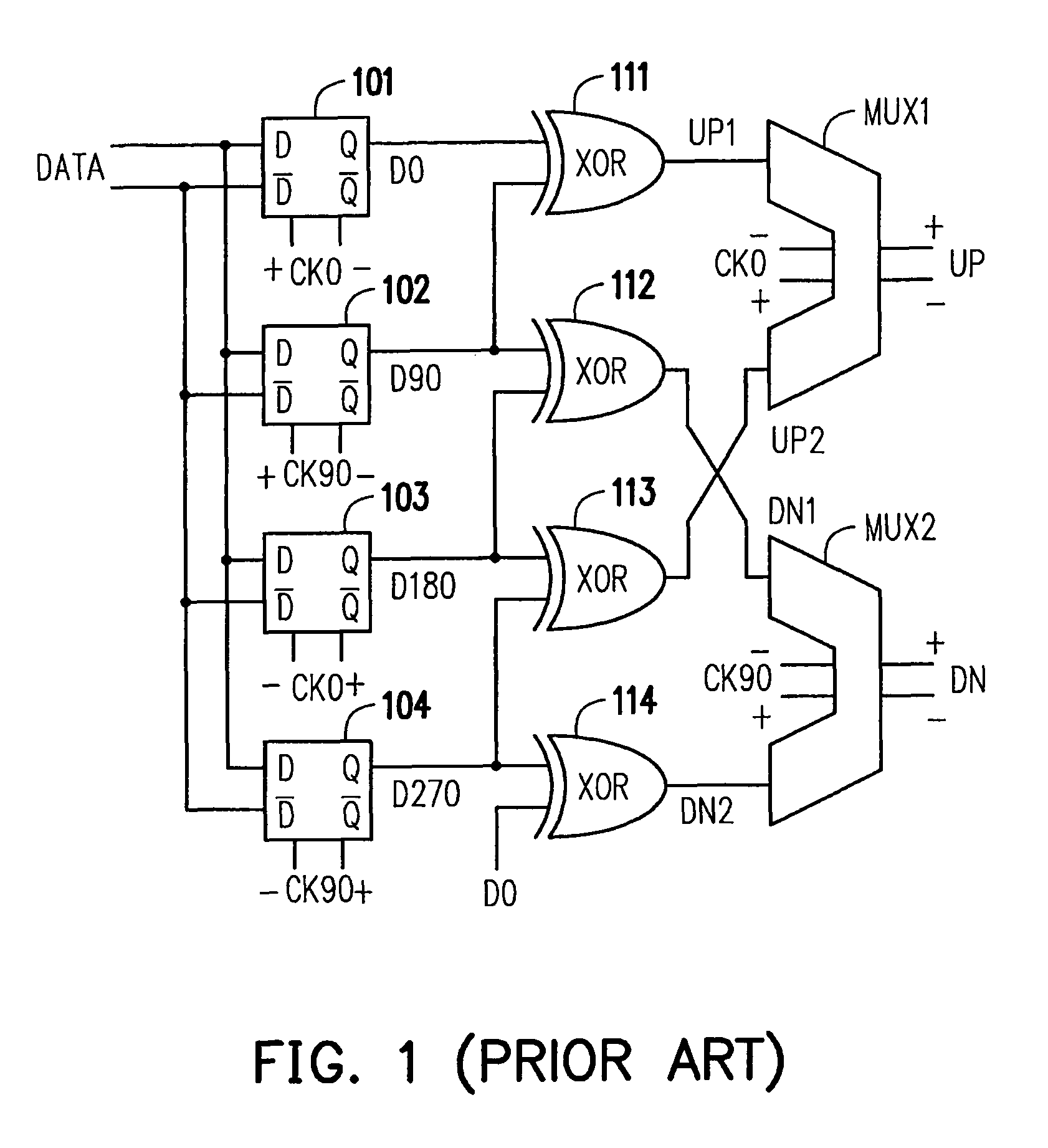 Phase detector for half-rate bang-bang CDR circuit