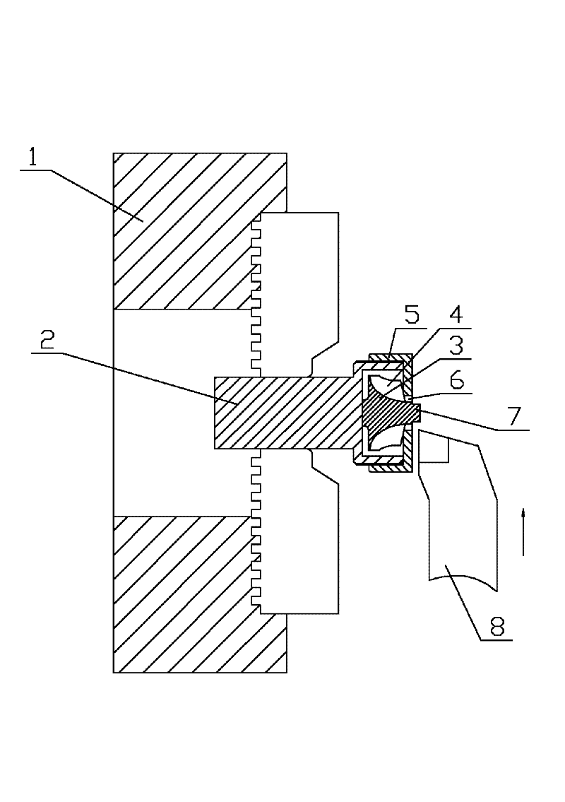 Clamp special for flat turbine head end face