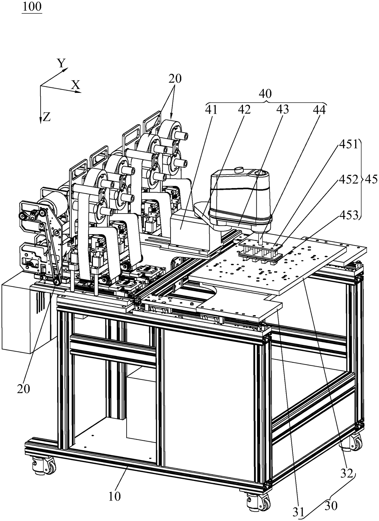 Automatic cutting and gluing machine