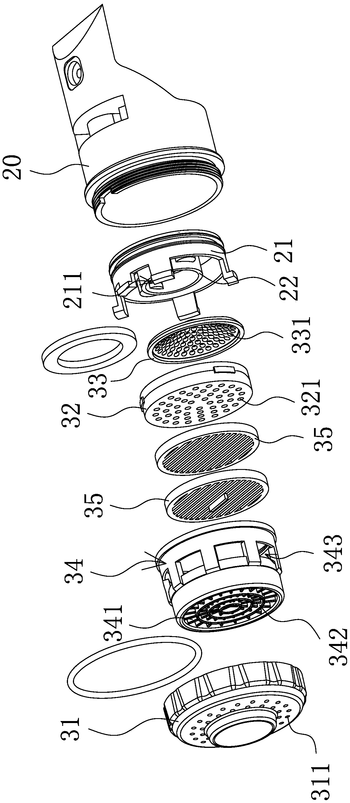 Improved water outlet device of ozone water generator