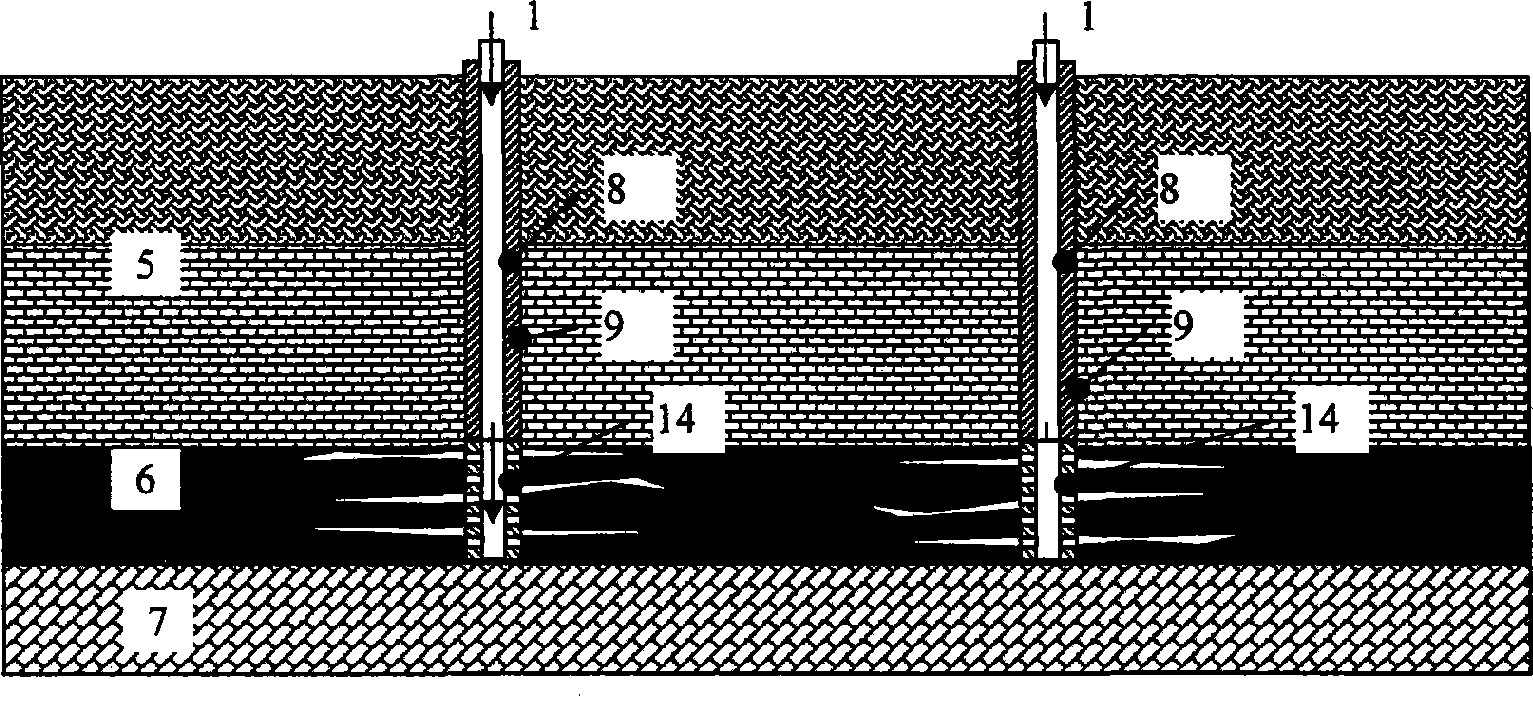 Aboveground and underground combined heat injection coal bed gas extraction method