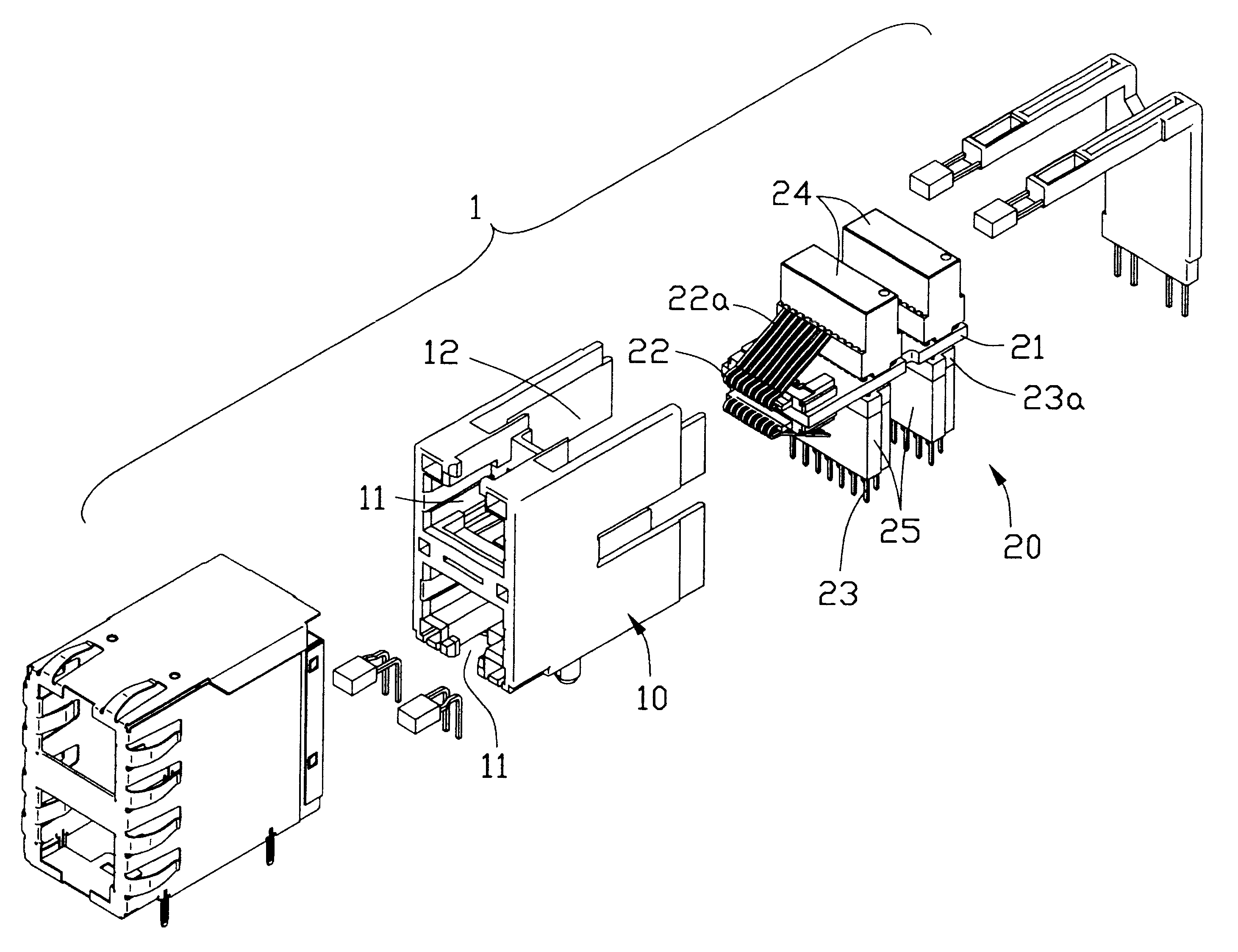 Electrical connector having integral noise suppressing device