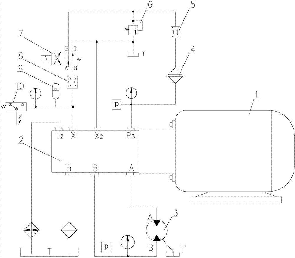 Cableway hydraulic driving system with pressure adjusted by energy accumulator