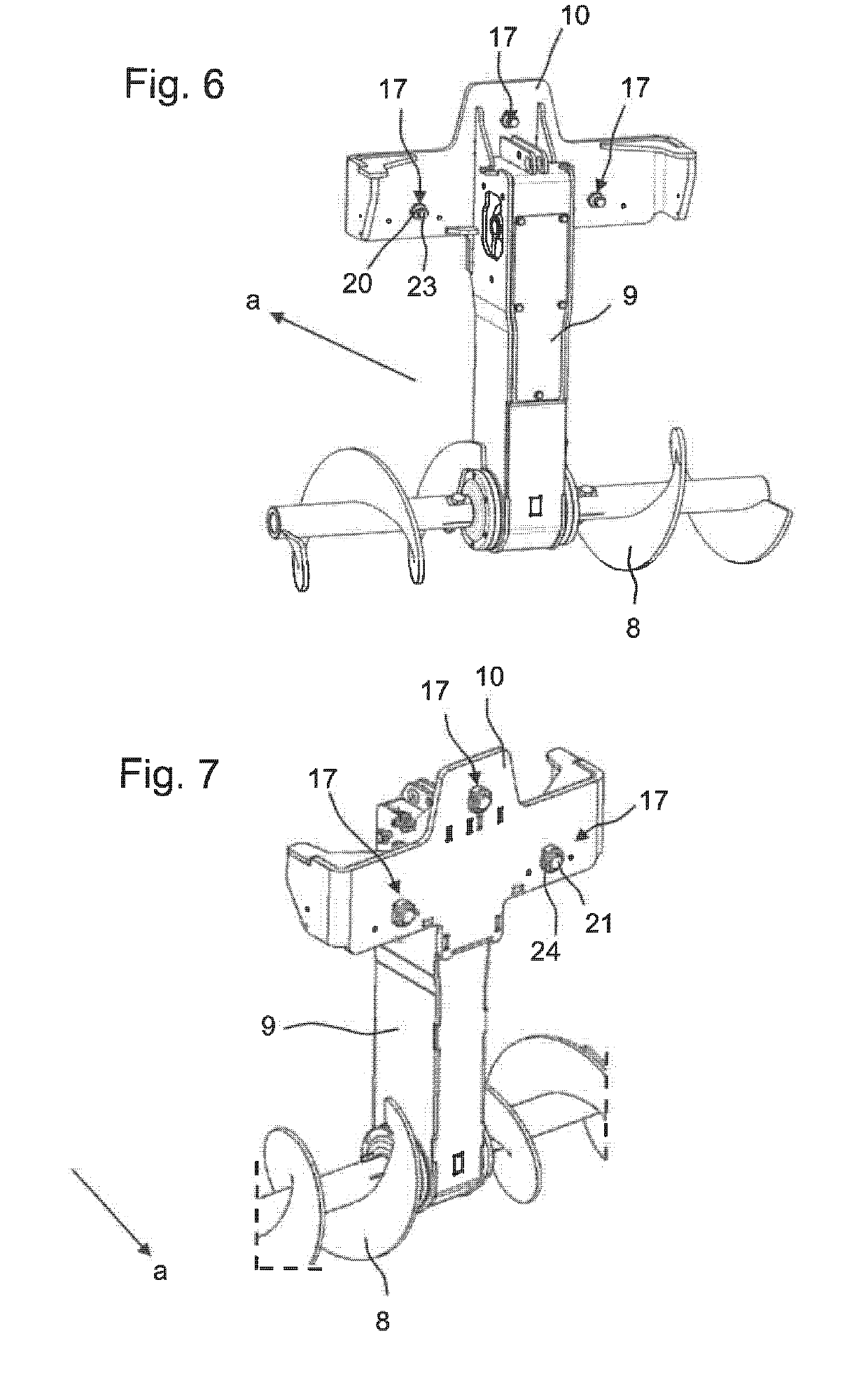 Road paver with quick coupling apparatus for the transverse distribution device, and method