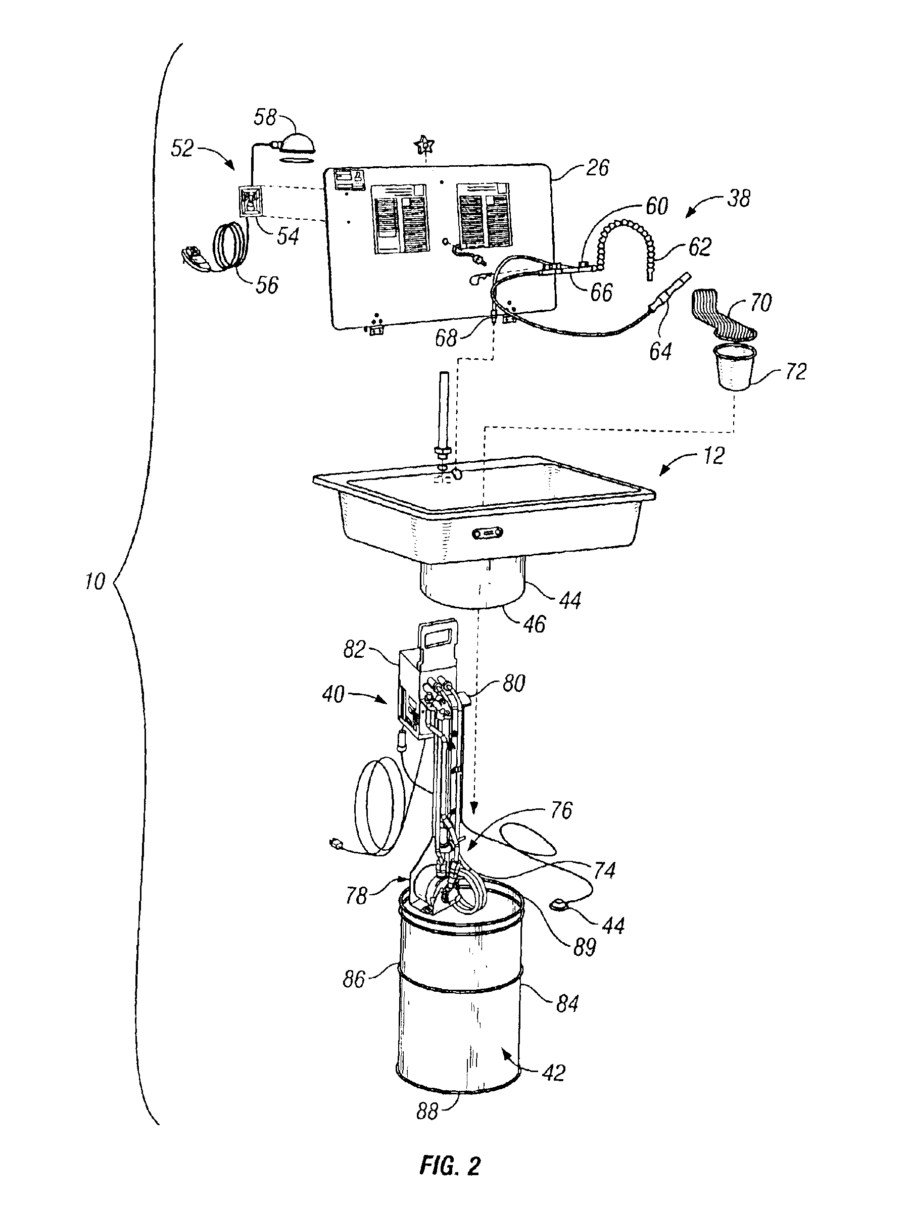 Parts washer with improved temperature and pump control