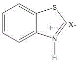 Benzothiazole ionic liquid and preparation method as well as application thereof