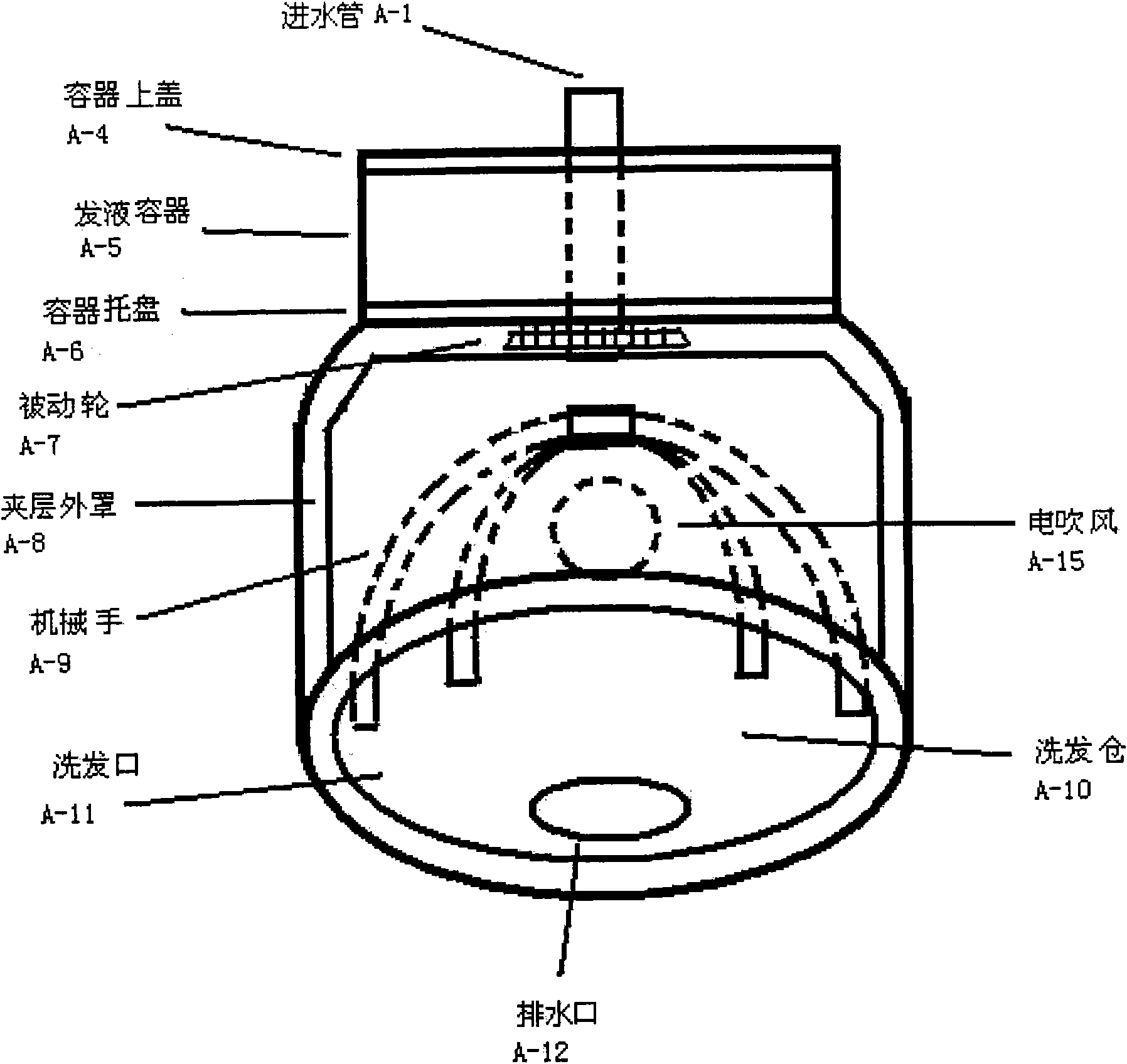 Fully automatic hair washer