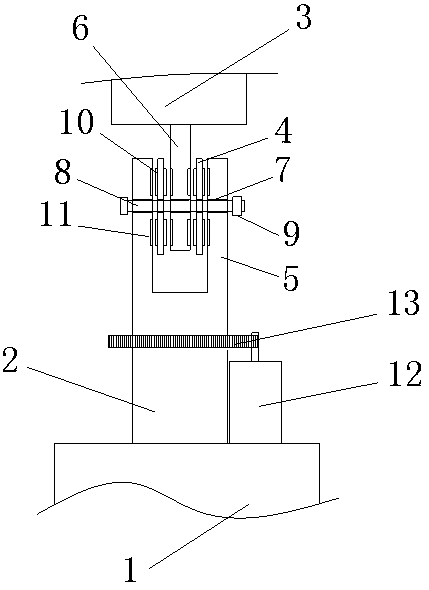 Fan head angle adjusting structure