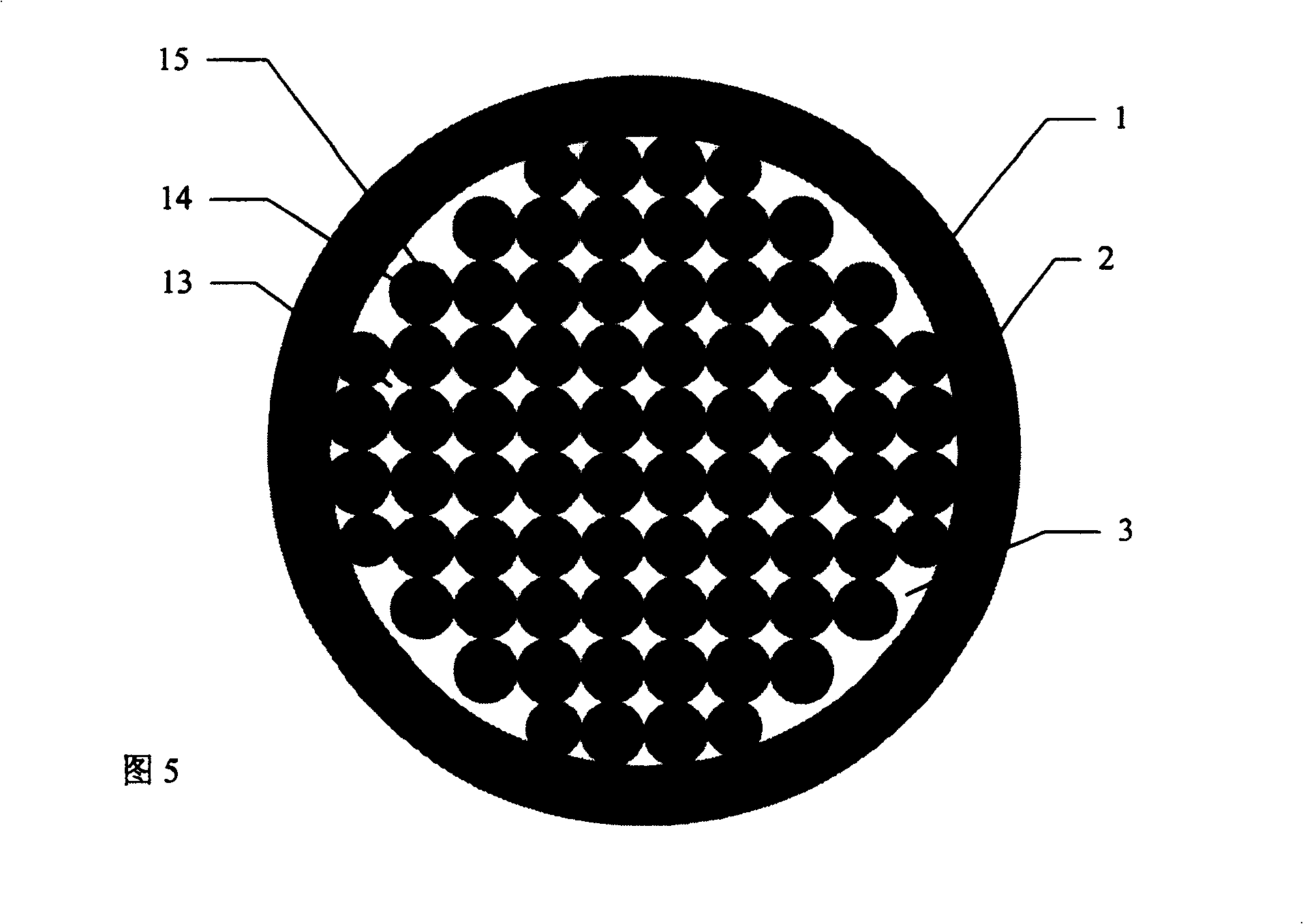 Multi-core electric filling structure for large out light hole vertical cavity surface emitting semiconductor laser