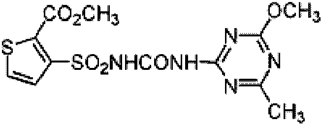 A synergistic herbicidal composition and the method of controlling the growth of undesired plants